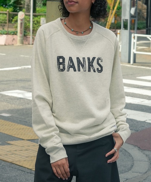 BANKS（バンクス）の「CREW /BANKS JOURNALバンクスジャーナルクルーネックブランドロゴプリントスウェット（スウェット・メンズ・インディゴブルー/ダークブラック/オートミール・LARGE/MEDIUM/X-LARGE）」の10枚目の写真