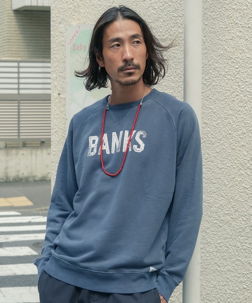 BANKS（バンクス）の「CREW /BANKS JOURNALバンクスジャーナルクルーネックブランドロゴプリントスウェット（スウェット・メンズ・インディゴブルー/ダークブラック/オートミール・LARGE/MEDIUM/X-LARGE）」の15枚目の写真