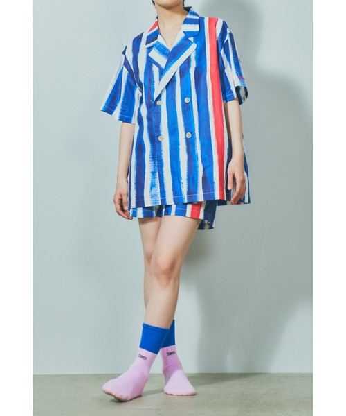 minius（ミニウス）の「【EM(em)】Room wear Tops - Short Sleeve/アートデザインルームウェア/ショートスリーブトップス（シャツ/ブラウス・レディース・イエロー系その他/ブルー系その他2/ネイビー/ブルー系その他・MEDIUM/LARGE）」の3枚目の写真