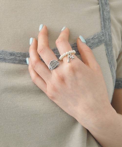 GOLDY（ゴールディ）の「コイン プレート チャーム パール セット リング（リング・レディース・ゴールド/シルバー×ゴールド/シルバー・FREE）」の8枚目の写真