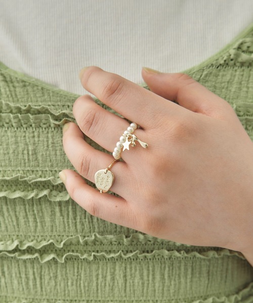 GOLDY（ゴールディ）の「コイン プレート チャーム パール セット リング（リング・レディース・ゴールド/シルバー×ゴールド/シルバー・FREE）」の9枚目の写真