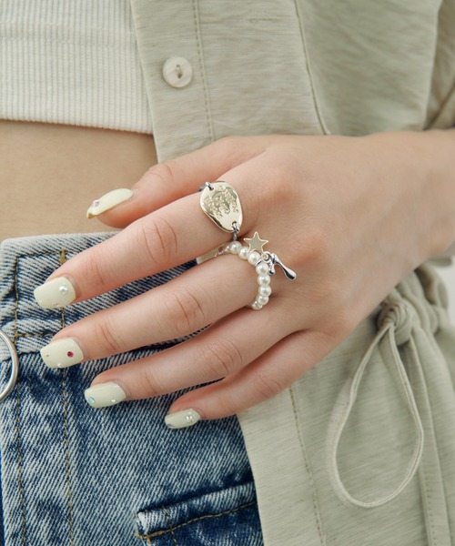 GOLDY（ゴールディ）の「コイン プレート チャーム パール セット リング（リング・レディース・ゴールド/シルバー×ゴールド/シルバー・FREE）」の11枚目の写真