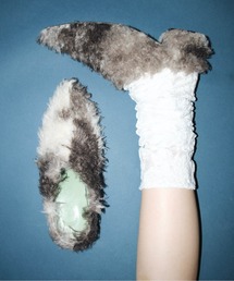 musubore(X{)pointed toe fur mule / |CebhgDt@[~[(pvX)