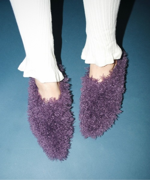 靴 meltthelady pointed fur mule 37 meltthelady pointed fur mule 37 - メルカリ