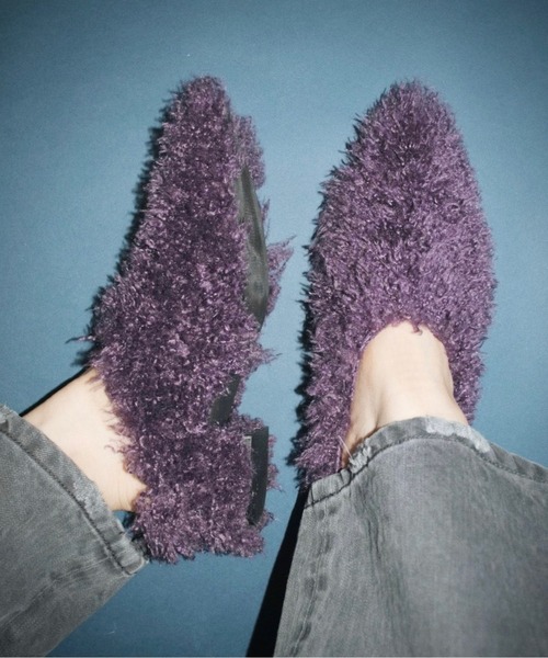 pointed toe fur mule / ポインテッドトゥファーミュール（パンプス
