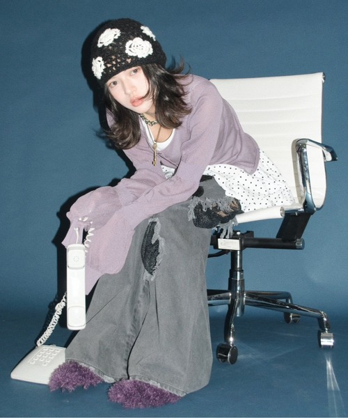 musubore（ムスボレ）の「pointed toe fur mule / ポインテッドトゥファーミュール（パンプス・レディース・ブラウン/パープル・L/M/S）」の13枚目の写真