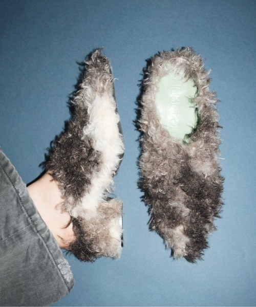 pointed toe fur mule / ポインテッドトゥファーミュール