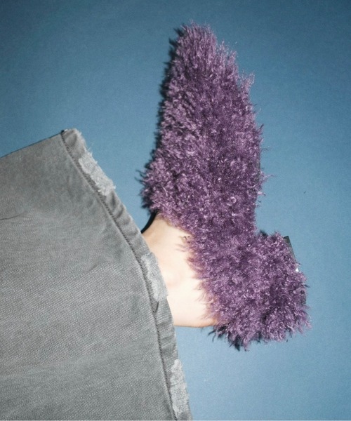 靴 meltthelady pointed fur mule 37 pointed toe fur mule / ポインテッドトゥファーミュール