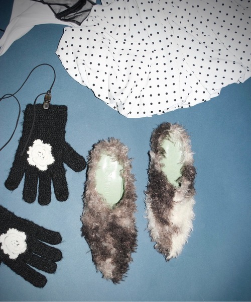 pointed toe fur mule / ポインテッドトゥファーミュール（パンプス