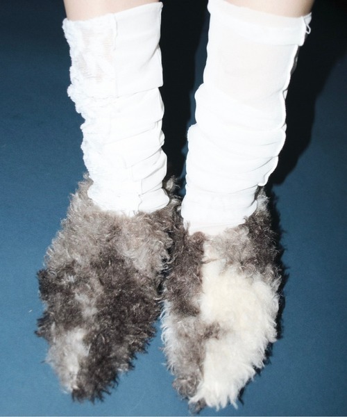 pointed toe fur mule / ポインテッドトゥファーミュール