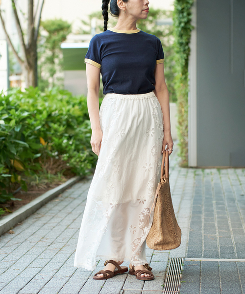 IENA LA BOUCLE レースエンブロボイルスカート