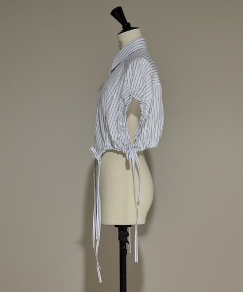 UJOH（ウジョー）の「【UJOH/ウジョー】《STUDIOUS別注》フレンチスリーブシャツ（シャツ/ブラウス・レディース・ホワイト/ブルー・2）」の3枚目の写真