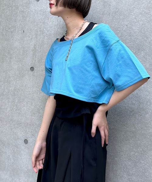 PAGEBOY(ページボーイ)の「オフショルTドロストタンクセット(Tシャツ/カットソー・レディース・オフホワイト/ブラック/サックスブルー/グリーン系その他2・FREE)」の16枚目の写真