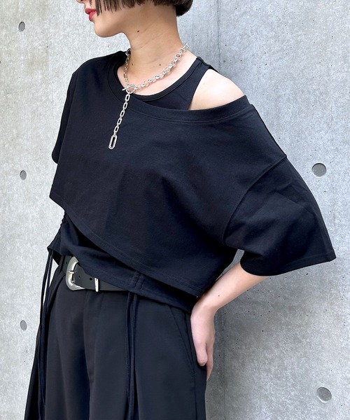 PAGEBOY(ページボーイ)の「オフショルTドロストタンクセット(Tシャツ/カットソー・レディース・オフホワイト/ブラック/サックスブルー/グリーン系その他2・FREE)」の8枚目の写真
