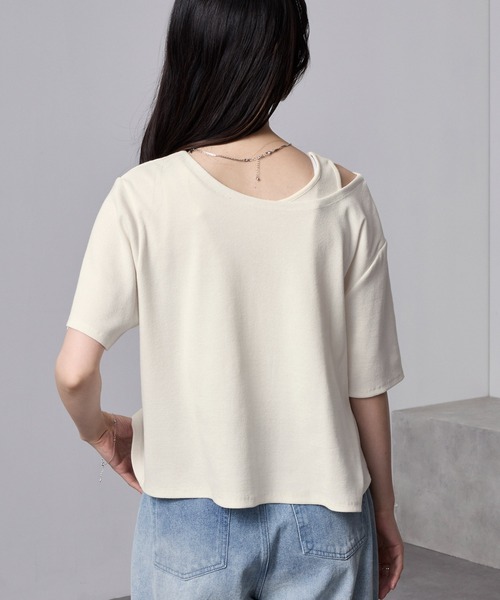 nui nullu(ヌイヌル)の「【nui nullu】2WAYテレコリブタンクトップ&半袖カーディガン セット(Tシャツ/カットソー・レディース・チャコール/ブラック/アイボリー/ブルー・FREE)」の10枚目の写真