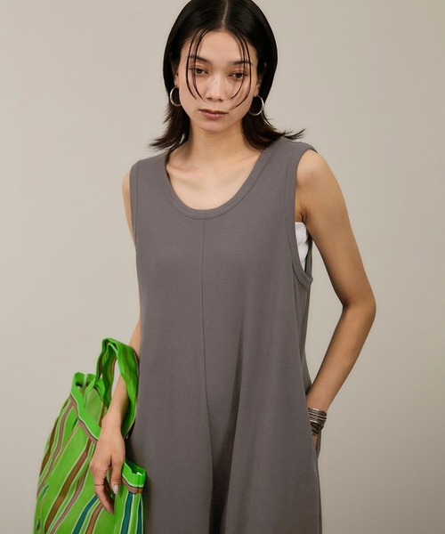 SALON adam et rope'（サロン アダム エ ロペ）の「【WEB限定】ストレッチベアテレコオールインワン（つなぎ/オールインワン・レディース・チャコールグレー/ブラック・FREE）」の13枚目の写真