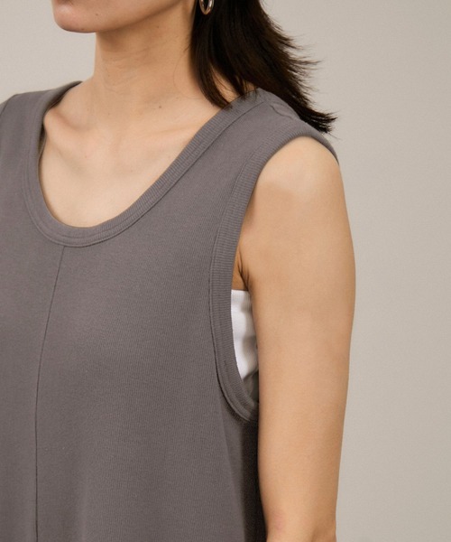 SALON adam et rope'（サロン アダム エ ロペ）の「【WEB限定】ストレッチベアテレコオールインワン（つなぎ/オールインワン・レディース・チャコールグレー/ブラック・FREE）」の19枚目の写真