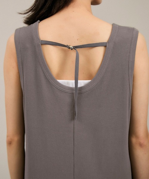 SALON adam et rope'（サロン アダム エ ロペ）の「【WEB限定】ストレッチベアテレコオールインワン（つなぎ/オールインワン・レディース・チャコールグレー/ブラック・FREE）」の22枚目の写真