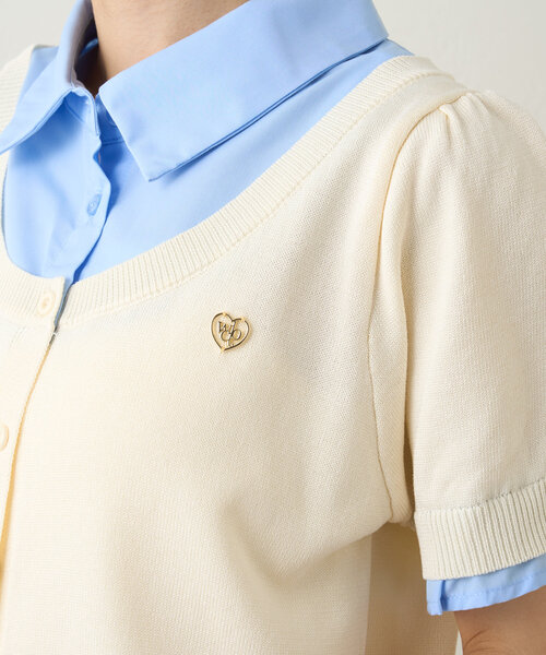 w closet（ダブルクローゼット）の「ドッキングパフカーデシャツ（シャツ/ブラウス・レディース・アイボリー/グレー/ネイビー・FREE）」の9枚目の写真