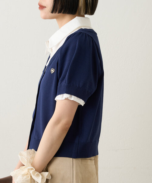 w closet（ダブルクローゼット）の「ドッキングパフカーデシャツ（シャツ/ブラウス・レディース・アイボリー/グレー/ネイビー・FREE）」の17枚目の写真