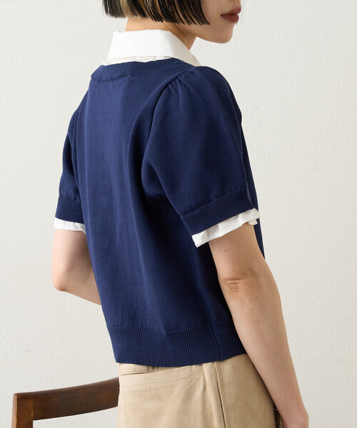 w closet（ダブルクローゼット）の「ドッキングパフカーデシャツ（シャツ/ブラウス・レディース・アイボリー/グレー/ネイビー・FREE）」の19枚目の写真