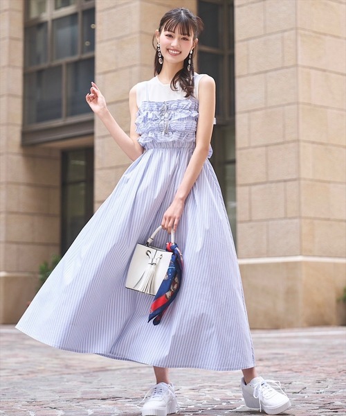 XG Chisa着用マンガ風リボン付きバックレスワンピース ピンク ♡2023♡Summer♡ *⑅୨୧ バックリボンジャンスカ୨୧⑅* 𓊆121