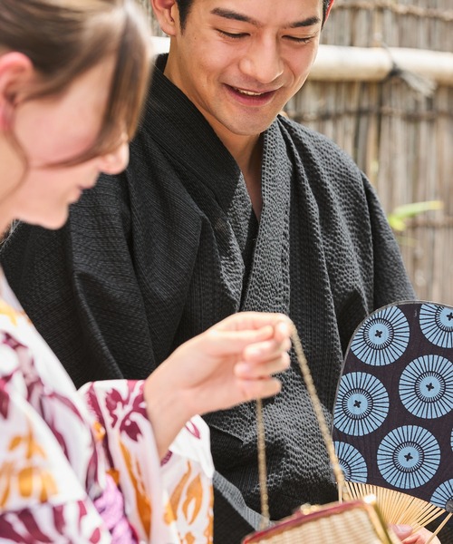 THE CRAFT CREW PRODUCTS】縞しじら織り浴衣 3点セット【浴衣＋
