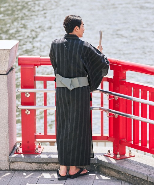 THE CRAFT CREW PRODUCTS】縞しじら織り浴衣 3点セット【浴衣＋