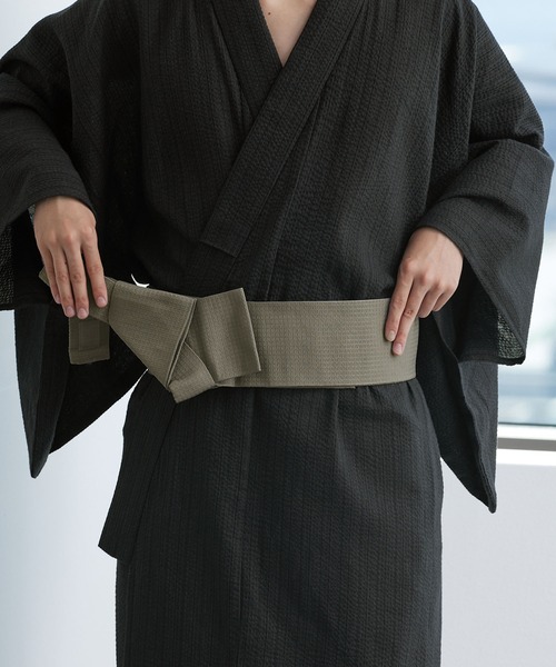 少し豊富な贈り物 THE CRAFT 3点セット【浴衣＋ PRODUCTS】縞しじら織り浴衣 CREW テーブル用品