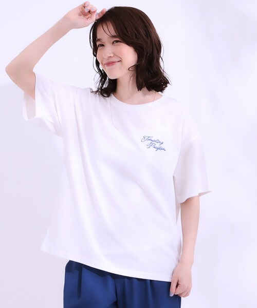 Cutie Blonde(キューティーブロンド)の「◆【洗える/S-LL】サガラ刺繍アソートTシャツ(Tシャツ/カットソー・レディース・ブラック系3/チャコール/ホワイト系4/ホワイト系1・04/03/02/01)」の13枚目の写真