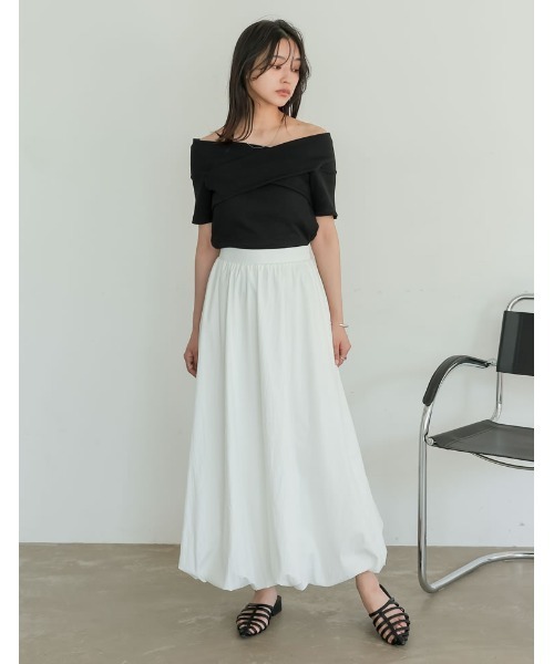 2025 SUMMER COLLECTION]2WAYリブカットソーオフショルクロス