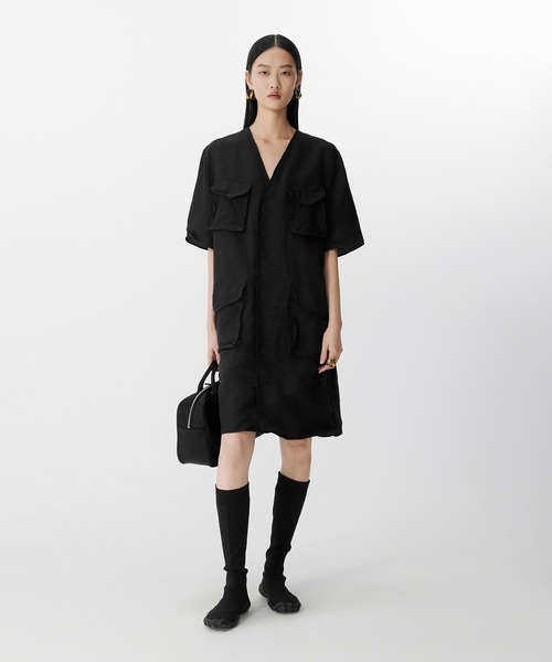 JNBY（ジェーエヌビーワイ）の「Utility Wire Dress / ワイヤードレス（ドレス・レディース・ベージュ/ブラック・36/38）」の2枚目の写真