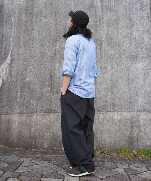 NO NEED（ノーニード）の「7分袖バンドカラーシャツ（シャツ/ブラウス・メンズ・ブルー・M/L/LL）」の11枚目の写真