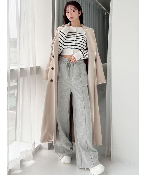 RESEXXY（リゼクシー）の「スウェットワイドパンツ【セットアップ着用可能】（スウェットパンツ・レディース・ブラック/ライトグレー/チャコールグレー・FREE）」の19枚目の写真