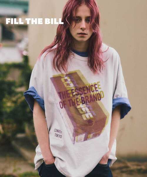 CONVERSE TOKYO（コンバーストウキョウ）の「【FILL THE BILL】SHOES BOX TEE（Tシャツ/カットソー・レディース・ホワイト/ブラック/パープル・SMALL/MEDIUM）」の2枚目の写真
