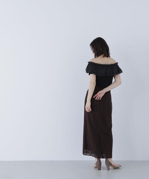 NATURAL BEAUTY BASIC(ナチュラルビューティーベーシック)の「◇オフショルフリルリボンニット(ニット/セーター・レディース・オフホワイト/ブラック/グレー系その他・FREE)」の15枚目の写真