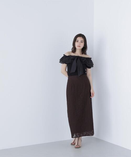 NATURAL BEAUTY BASIC(ナチュラルビューティーベーシック)の「◇オフショルフリルリボンニット(ニット/セーター・レディース・オフホワイト/ブラック/グレー系その他・FREE)」の19枚目の写真