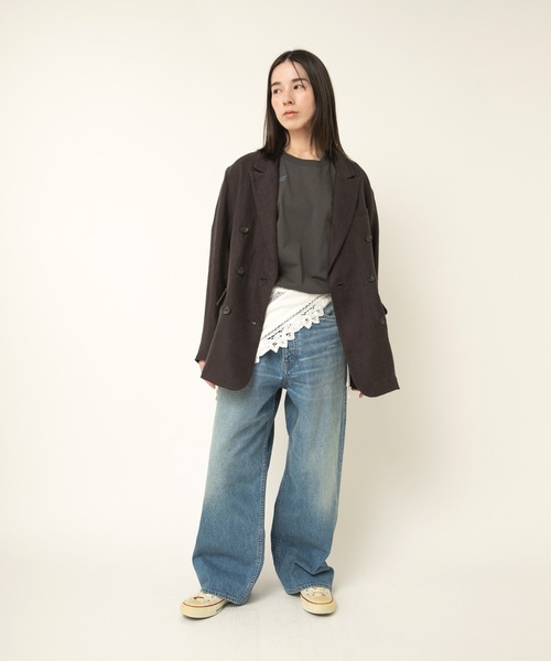 RNA-N(アールエヌエーエヌ)の「R4369 DENIM WIDE PANTS(デニムパンツ・レディース・ライトインディゴブルー・MEDIUM/SMALL)」の7枚目の写真