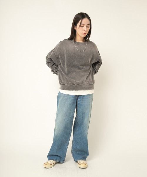 RNA-N(アールエヌエーエヌ)の「R4369 DENIM WIDE PANTS(デニムパンツ・レディース・ライトインディゴブルー・MEDIUM/SMALL)」の4枚目の写真