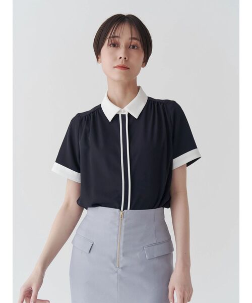 TONAL シャツ TONAL（トーナル）の「ウォームツイルバイカラーフロントタック