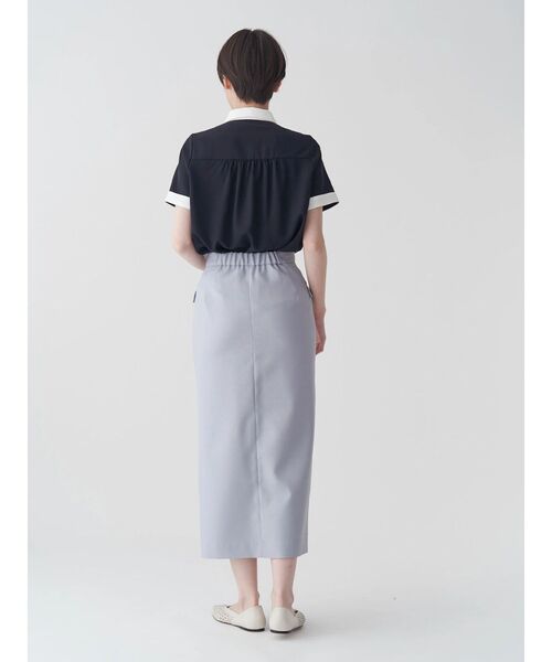 TONAL(トーナル)の「クレリック半袖シャツ(シャツ/ブラウス・レディース・ミント/ネイビー/オフホワイト・MEDIUM)」の7枚目の写真