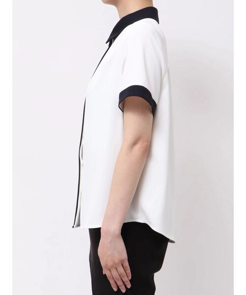 TONAL(トーナル)の「クレリック半袖シャツ(シャツ/ブラウス・レディース・ミント/ネイビー/オフホワイト・MEDIUM)」の13枚目の写真