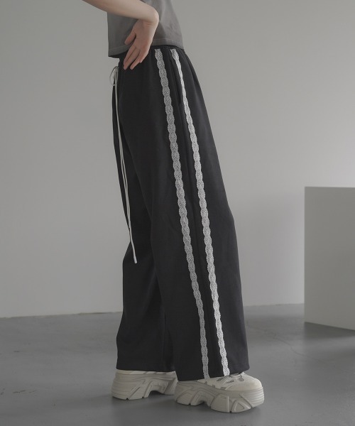 24SS ノルディ★W's Souffle Wide Sweatpants★スウェットパンツ ノルディ NERDY W'S SOUFFLE PIGMENT WIDE SWEATPANTS （KHAKI