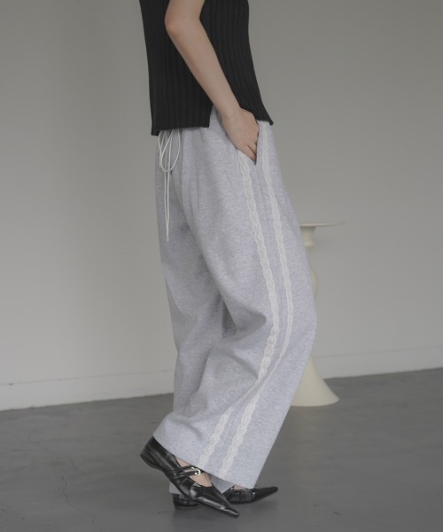[HAVISM] LACE LABEL BERMUDA SWEATPANTS スウェットパンツ LACE LABEL BERMUDA SWEATPANTS(CHARCOAL) - HAVISM | 60