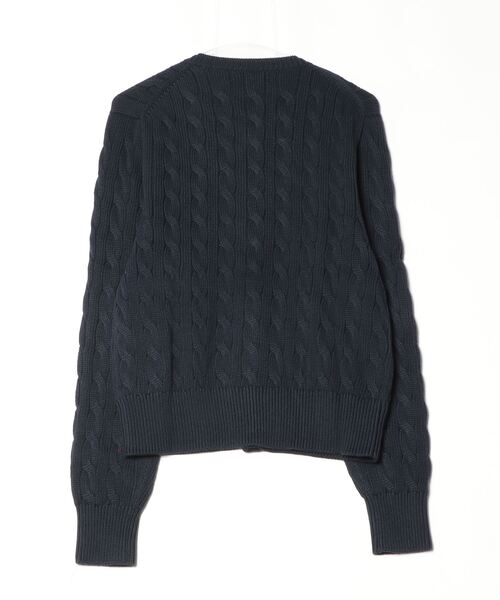 POLO RALPH LAUREN（ポロ ラルフ ローレン）の「ケーブルニット コットン クルーネック カーディガン（カーディガン/ボレロ・レディース・ブルー・XS/XL/S/M/L）」の2枚目の写真