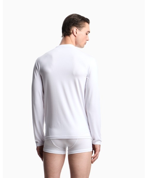 EMPORIO ARMANI（エンポリオアルマーニ）の「【エンポリオ アルマーニ】ラウンジウェアトップス ソフトモダール タイトフィット（インナーウェア/肌着・メンズ・ホワイト/ブラック・X-LARGE/LARGE/MEDIUM/SMALL）」の8枚目の写真