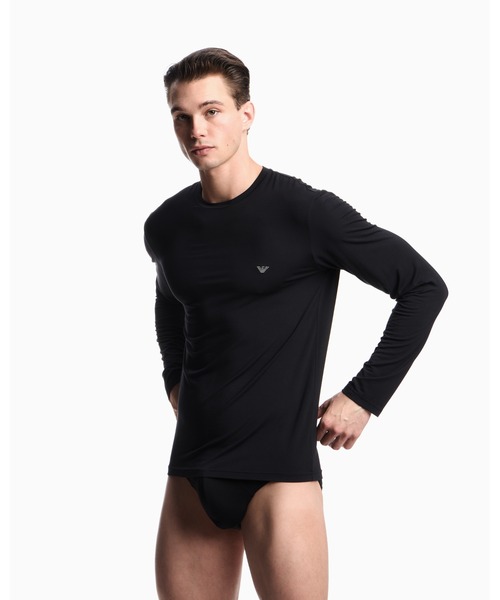 EMPORIO ARMANI（エンポリオアルマーニ）の「【エンポリオ アルマーニ】ラウンジウェアトップス ソフトモダール タイトフィット（インナーウェア/肌着・メンズ・ホワイト/ブラック・X-LARGE/LARGE/MEDIUM/SMALL）」の5枚目の写真