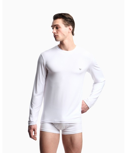 EMPORIO ARMANI（エンポリオアルマーニ）の「【エンポリオ アルマーニ】ラウンジウェアトップス ソフトモダール タイトフィット（インナーウェア/肌着・メンズ・ホワイト/ブラック・X-LARGE/LARGE/MEDIUM/SMALL）」の7枚目の写真