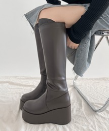 《#防菌》 厚底 プラットフォーム 消臭 ロングブーツ 2644
