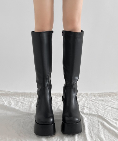 Shoes in Closet（シューズインクローゼット）の「《#防菌》 厚底 プラットフォーム  消臭 ロングブーツ 2644（ブーツ・レディース・ブラック/ダークブラウン/ブラック系8/ベージュ系8・L/M/S/LL）」の9枚目の写真